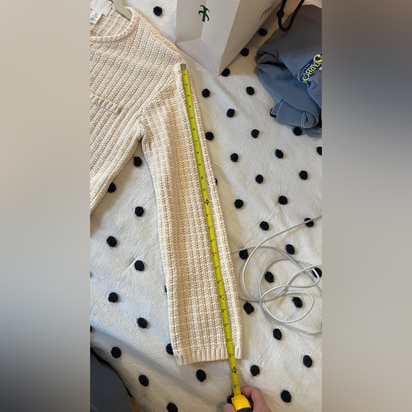 H&M Cream Short Textured-knit Cotton Blend Cardigan - Picture 8 of 10